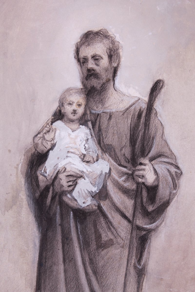Alessandro Guardassoni - Drawing - Published - St. Joseph With The Baby Jesus-photo-2