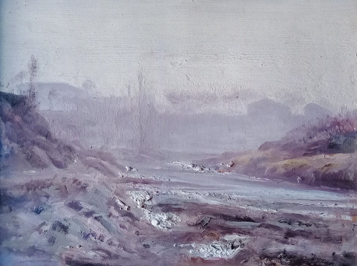 Garzia Fioresi - Landscape Along The Savena River - Signed