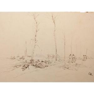 Edouard Detaille (1848 - 1912) Soldats , Dessin, Cachet Ed