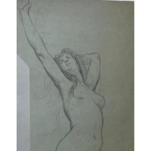 Georges Clairin  Dessin, Femme Nue Sarah Bernhardt, Signé