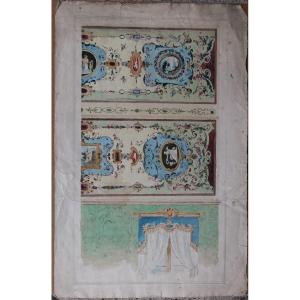 Aquarelle - Bologne- Art Déco - Liberty - Projet De Décoration
