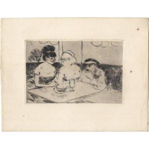 Jean Louis Forain - Eau forte refusee - Maison Close - Gravure