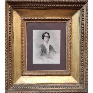 Savini - Portrait Of A Lady - Drawing - Bologna - 19th Century