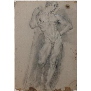 GIUSEPPE VAROTTI - BOLOGNE – DESSIN - NU MASCULIN - ACADÉMIE - XVIIIÈME SIÉCLE