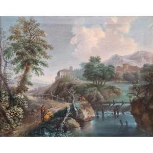 Carlo Lodi - Bologna - Landscape - Oil On First Canvas In Its Original Period Frame
