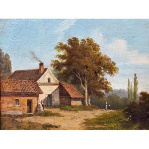 PAYSAGE - ÉCOLE NAPOLITAINE - POSILLIPO - XIXE SIÈCLE - HUILE SUR TOILE ET CADRE D'ORIGINE