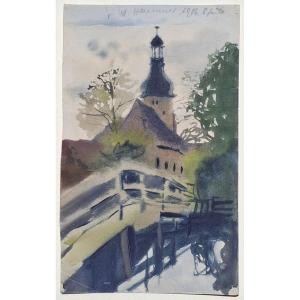 Julius Walter Hammer (1873–1922) – Makkleeberg – Watercolor, Signed And Dated 1906