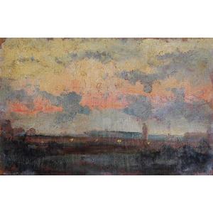 Giulio Fiori - Twilight - Oil On Cardboard - Signed