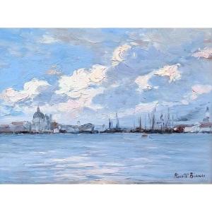 Pieretto Bianco - Venise - Huile - Signé