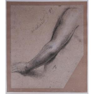 Alexandre Bida - Drawing - Study Of An Arm - Monogrammed