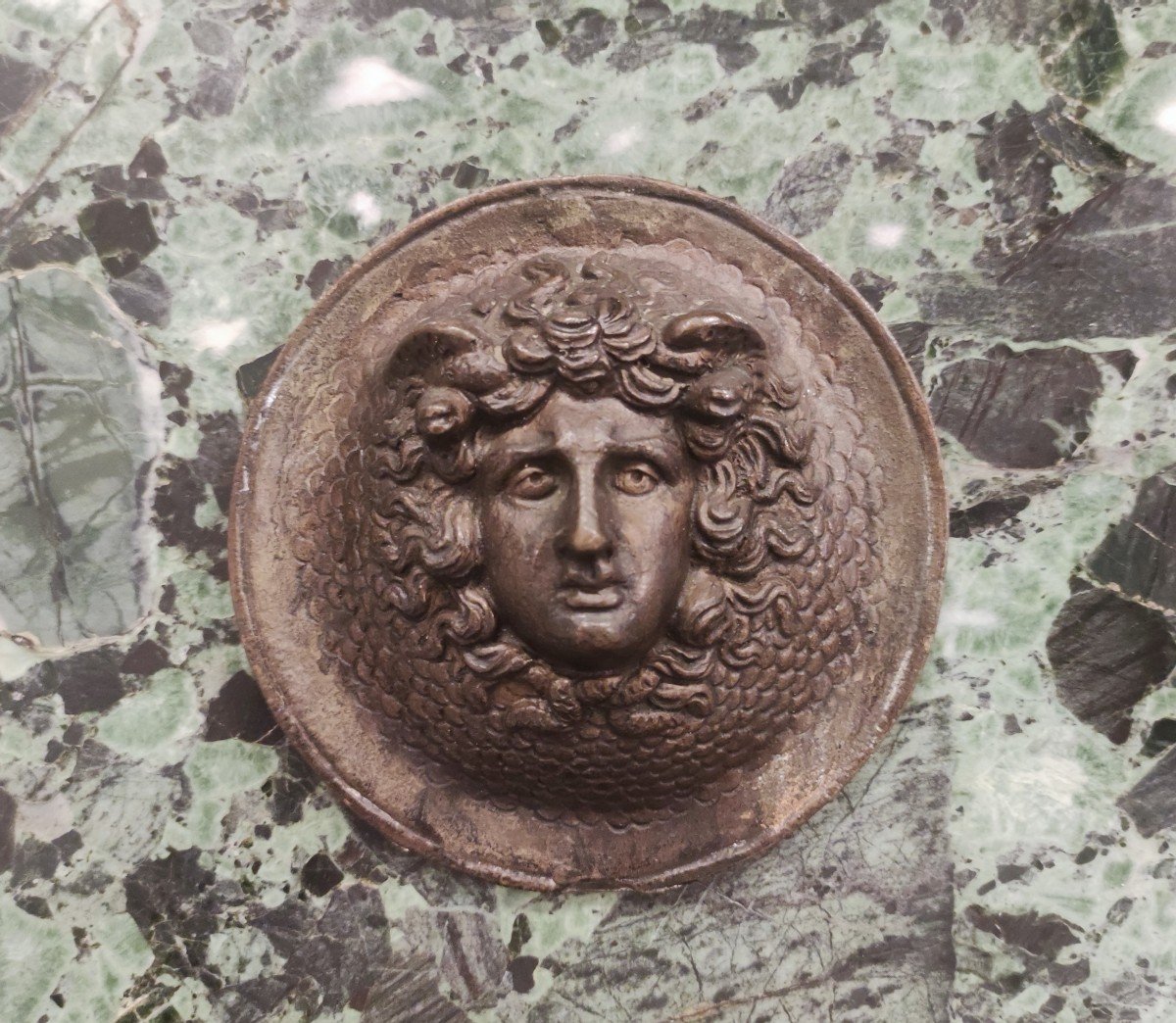 Shield With The Head Of A Medusa, Bronze Italy XIXth Century