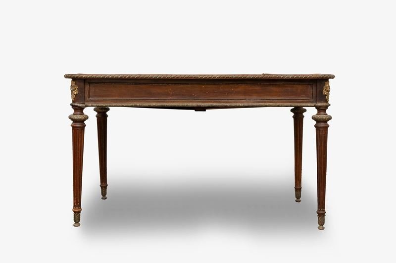 Bureau De Style Louis XVI,  Noyer  Et Bronze , France 1800 Ca XIXéme Siècle -photo-3