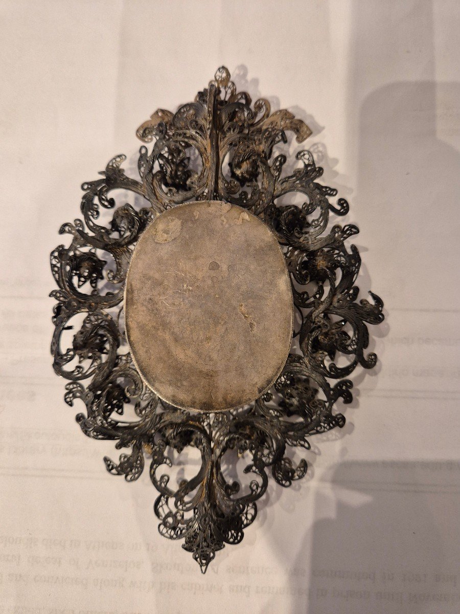 Reliquaire En Filigrane d'Argent Du XVIIIe Siècle-photo-3