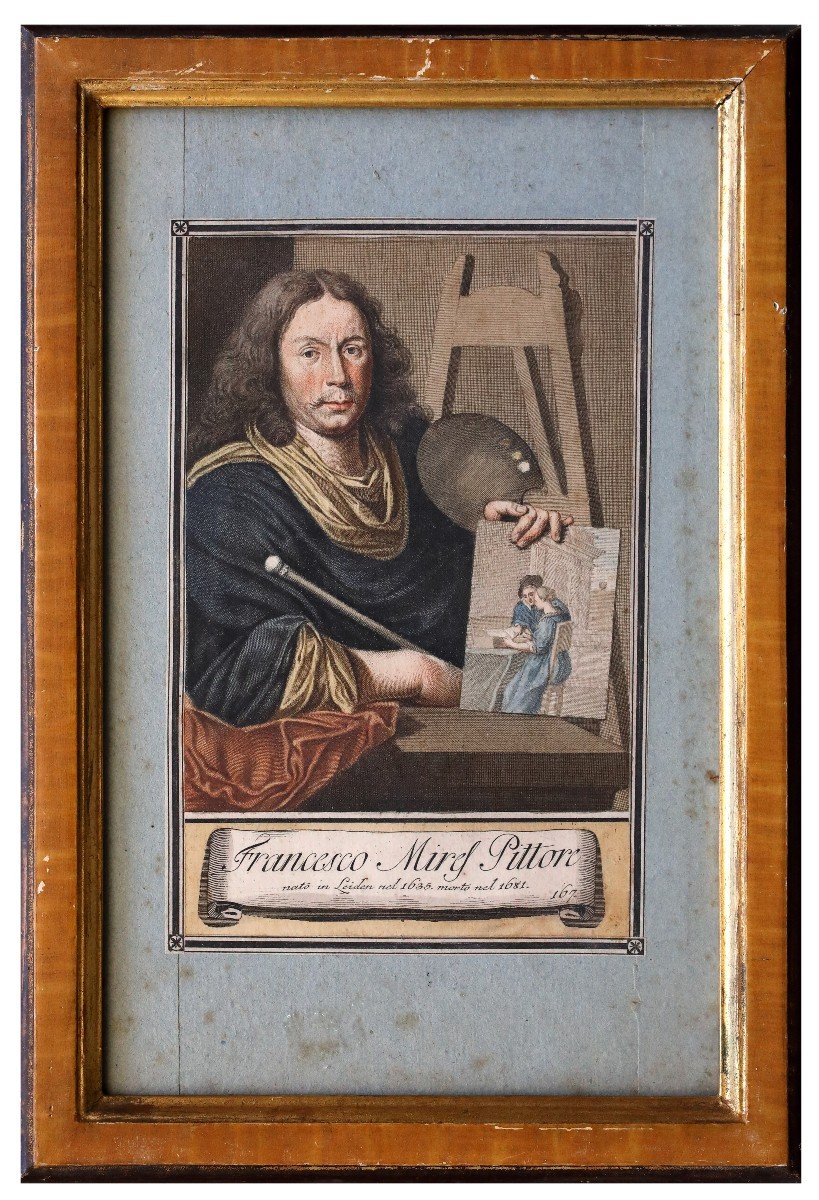 Eight Etchings Of Portraits Of Painters XVIII Century-photo-5