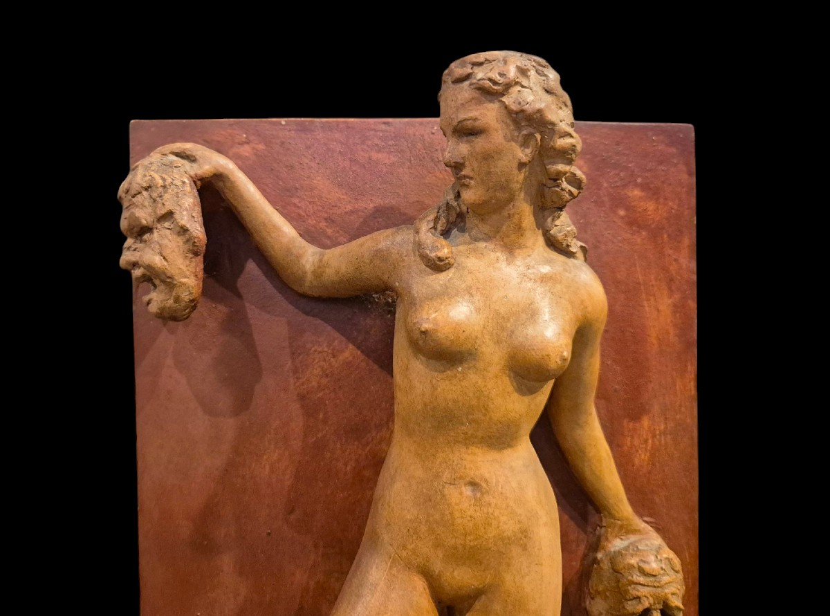 Allegories Of Theatre And Dance, Terracotta Italy Beginning Of XIXth Century -photo-2