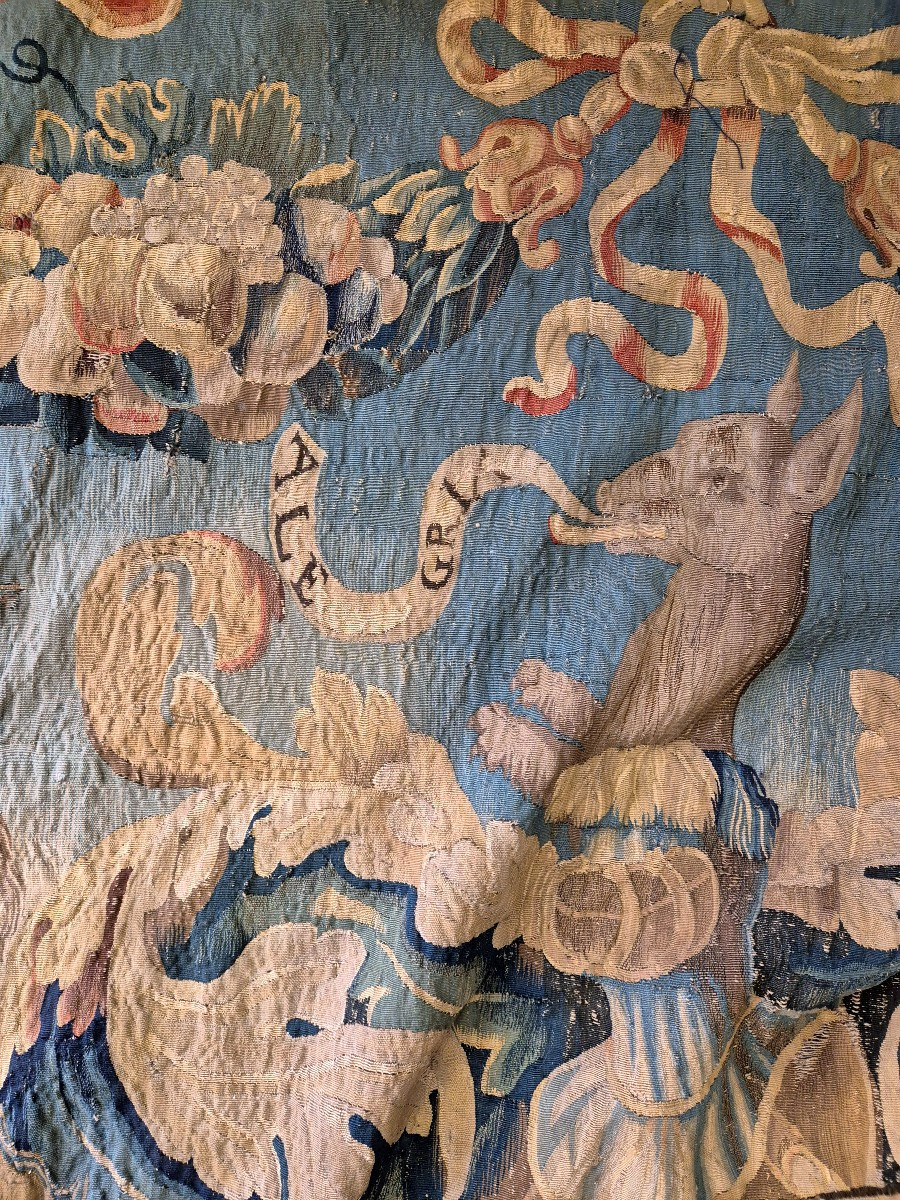 Flemish Heraldic Tapestry XVII Century Spanish Coat Of Arms Burgos-photo-4