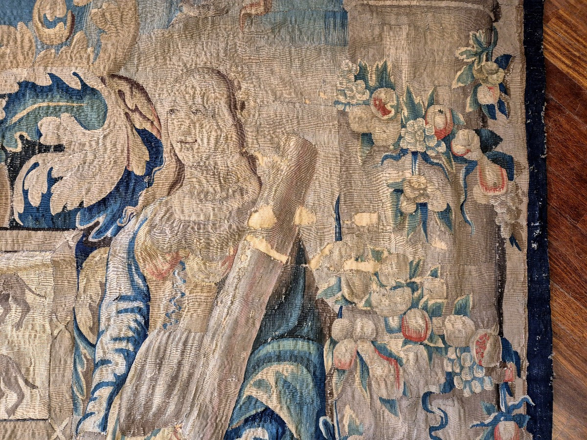 Flemish Heraldic Tapestry XVII Century Spanish Coat Of Arms Burgos-photo-1