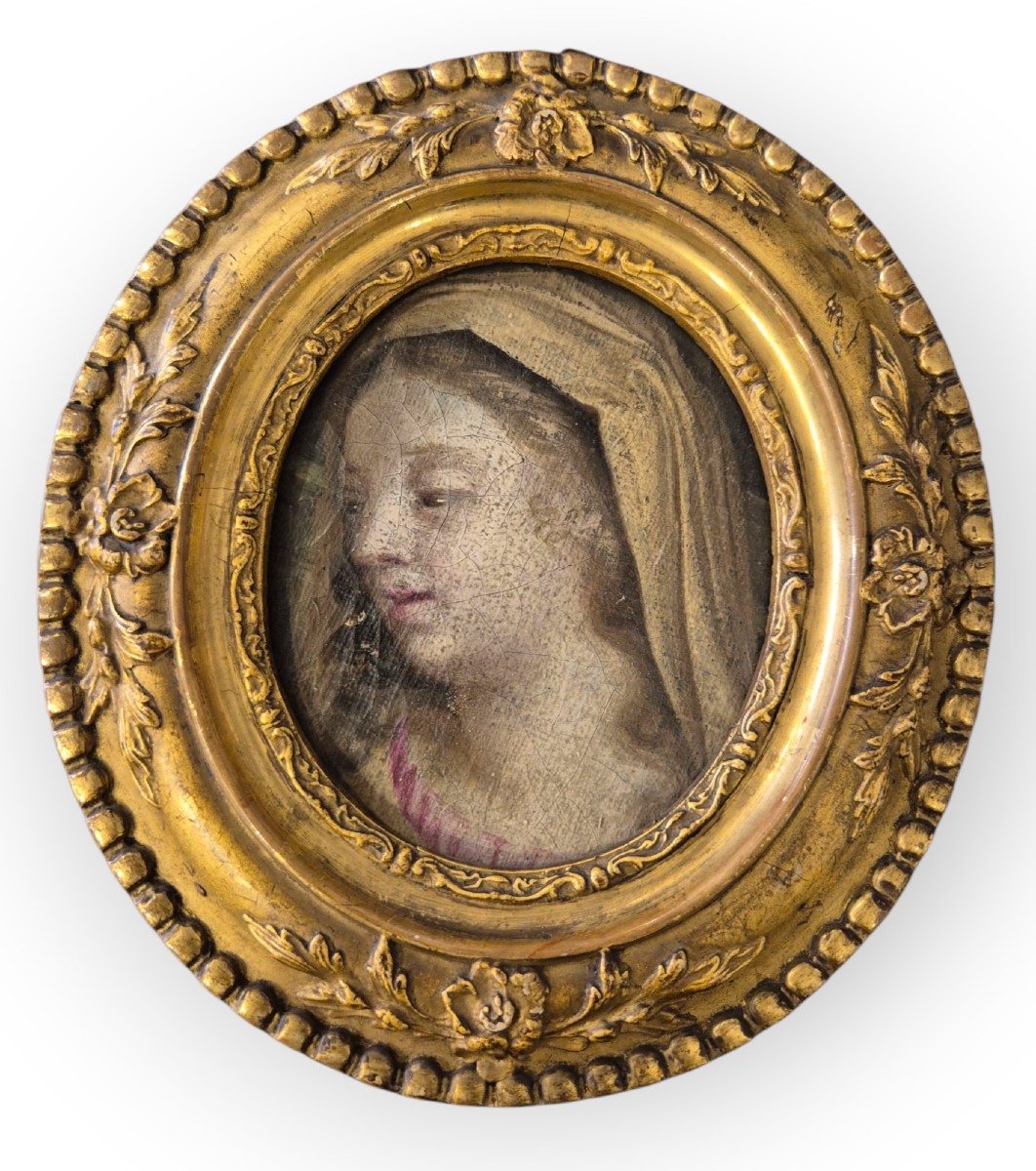 Madonna's Head , Painting , France XVIIIth Century 