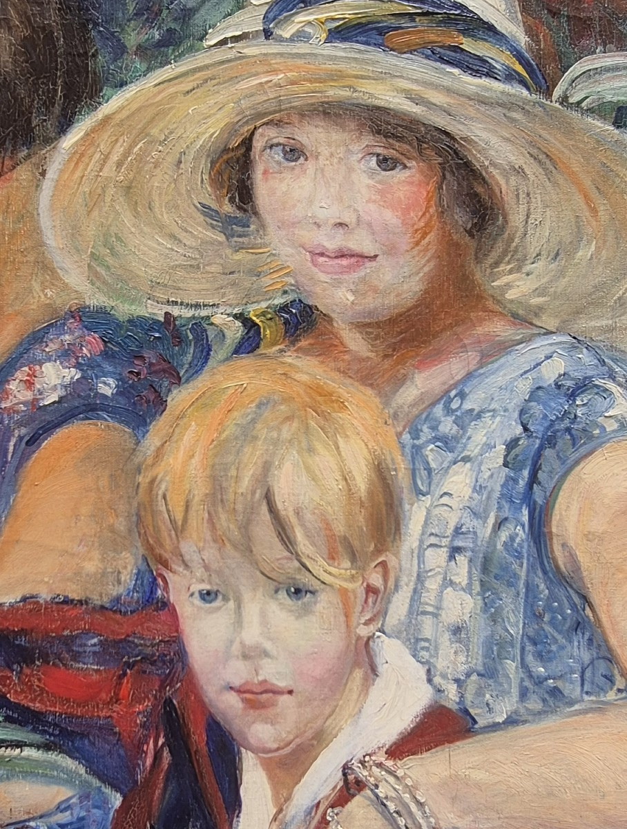 portrait de mère avec enfants, Tableau, debut XXème Siècle -photo-3
