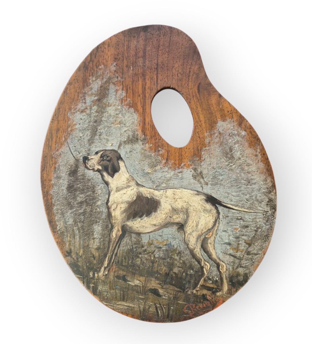 Portrait de Chien , , Tableau , Italie XIXème Siècle 