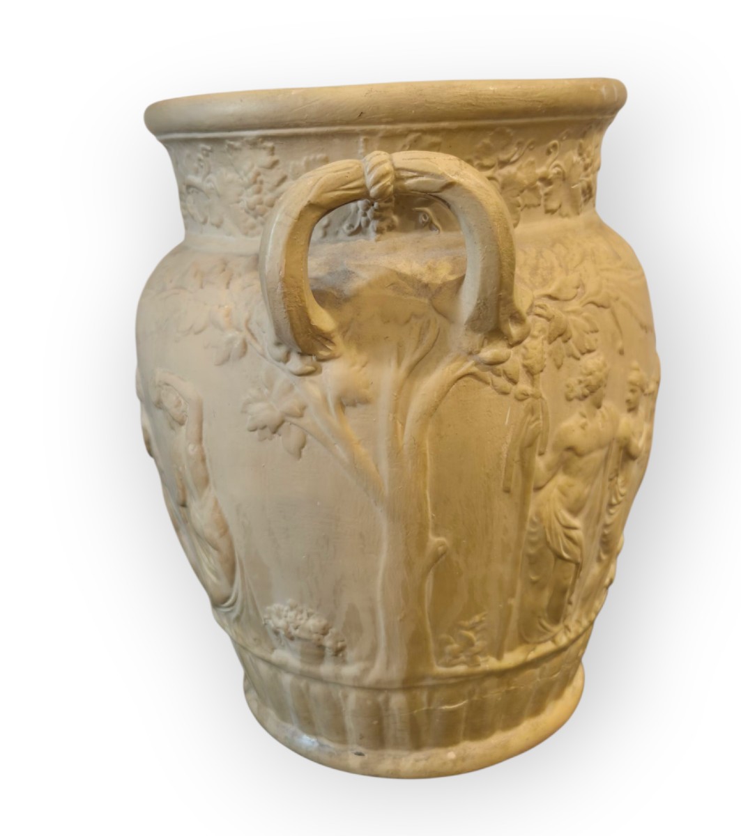 cratère avec danses dionysiaques, terre cuite , Italie XIXème Siècle -photo-2