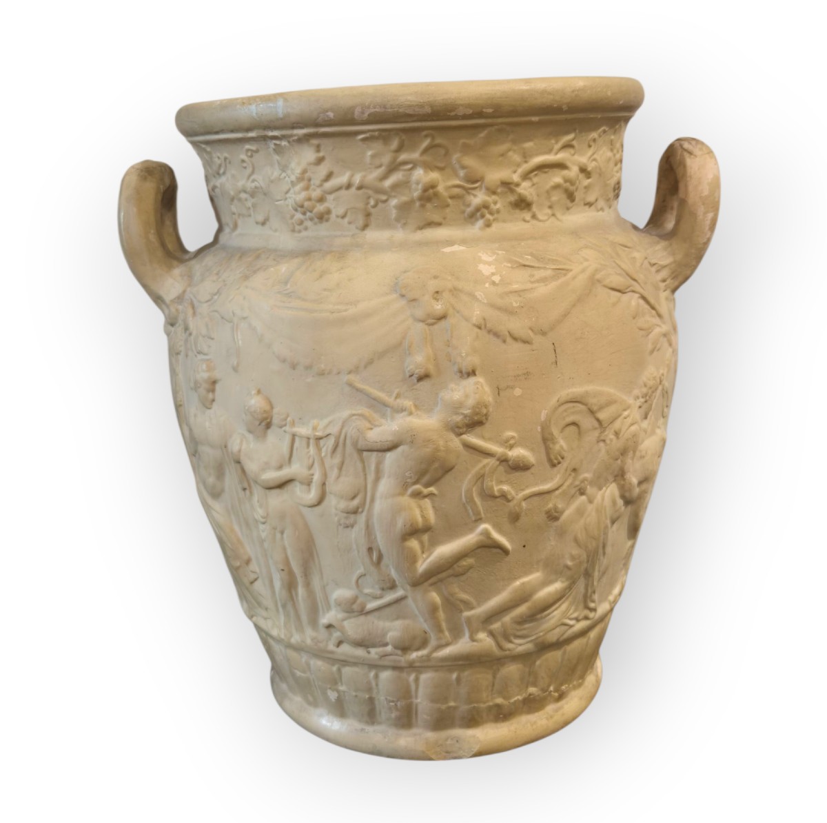 cratère avec danses dionysiaques, terre cuite , Italie XIXème Siècle 