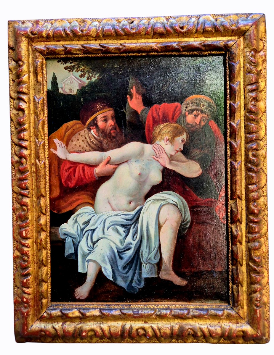 Suzanne et les vieillards, Tableau, Genova  Italie XVIIème Siècle -photo-2