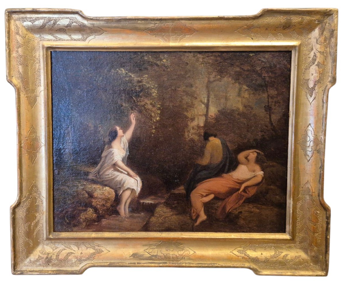Nymphes Dans Les Bois, Tableau, Italie XIXème Siècle , Grand tour 