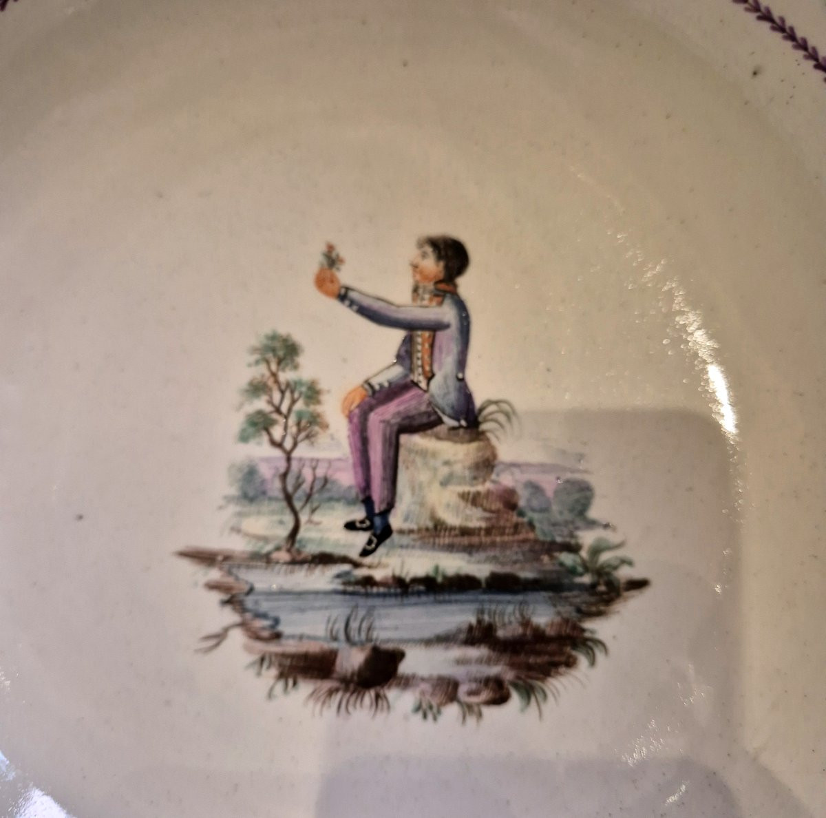 Four Fayence Bowls Naples Migliuolo Giustiniani Manufacture XIX Century-photo-4
