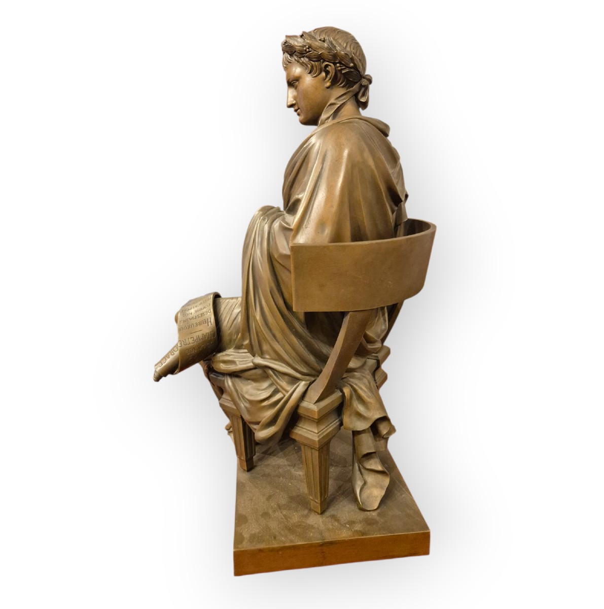 Horace , protecteur des arts, Sculpture en bronze, France XIXème Siècle -photo-2