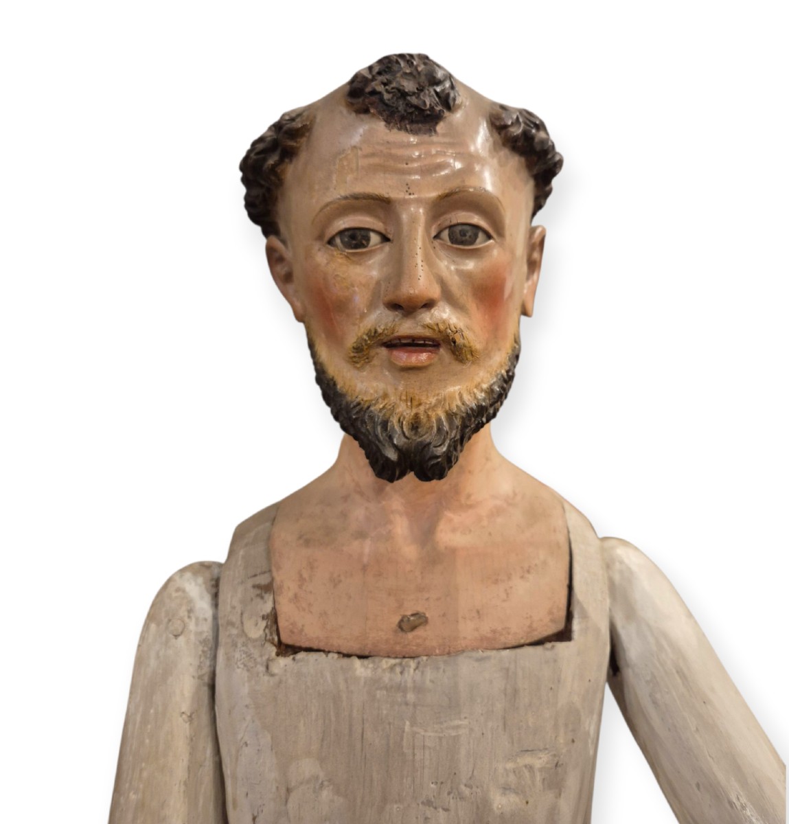 Mannequin With St. Francis , Sculpture Naples Or Spain XVIIIth Century-photo-2