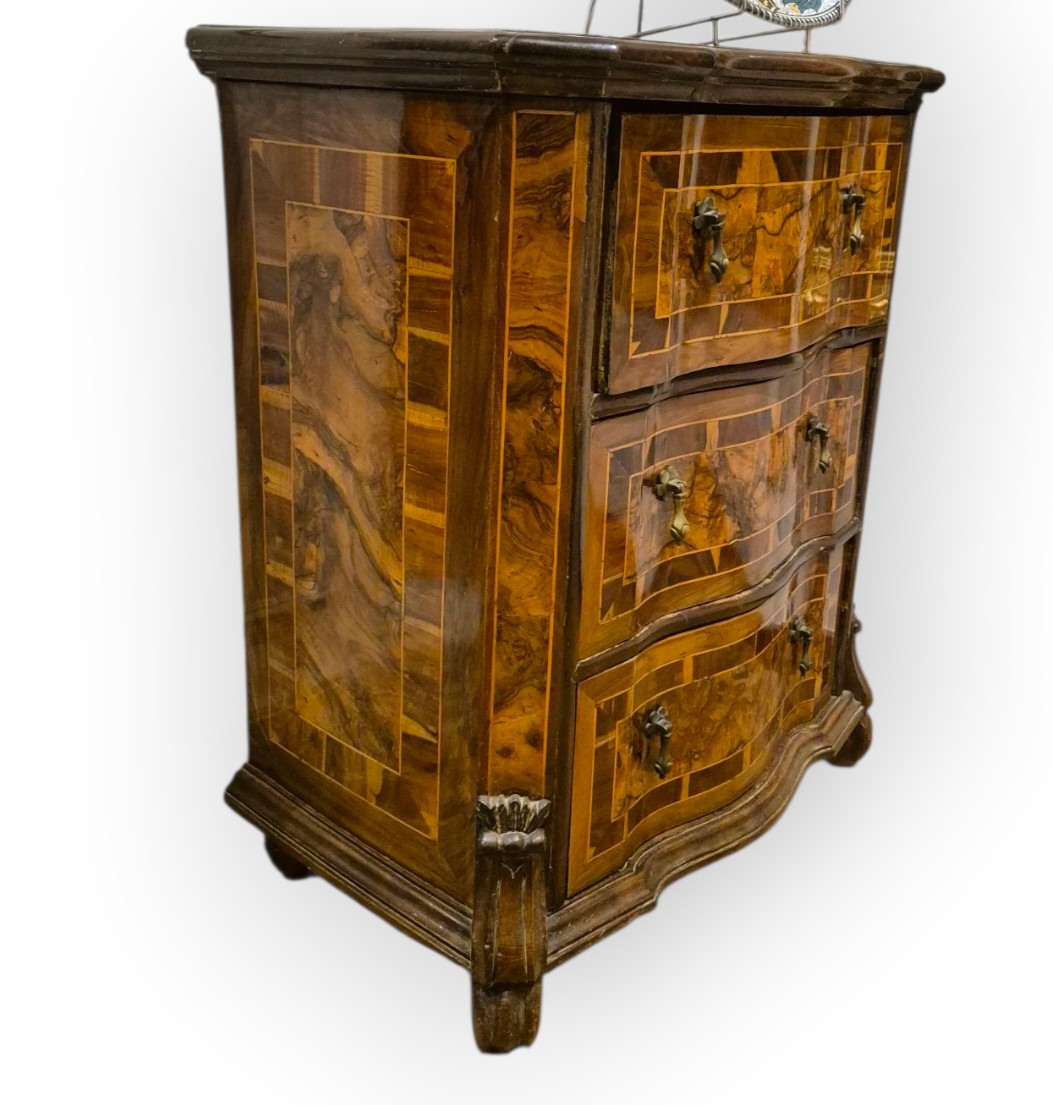 Chest Of Drawers, Wood Marqueterie, Northern Italy XVIIIth Century-photo-3