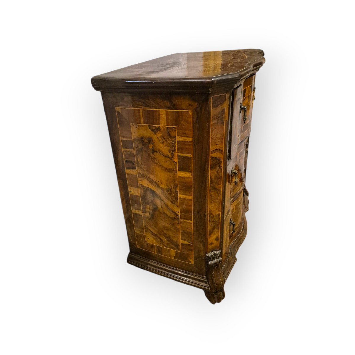 Chest Of Drawers, Wood Marqueterie, Northern Italy XVIIIth Century-photo-4