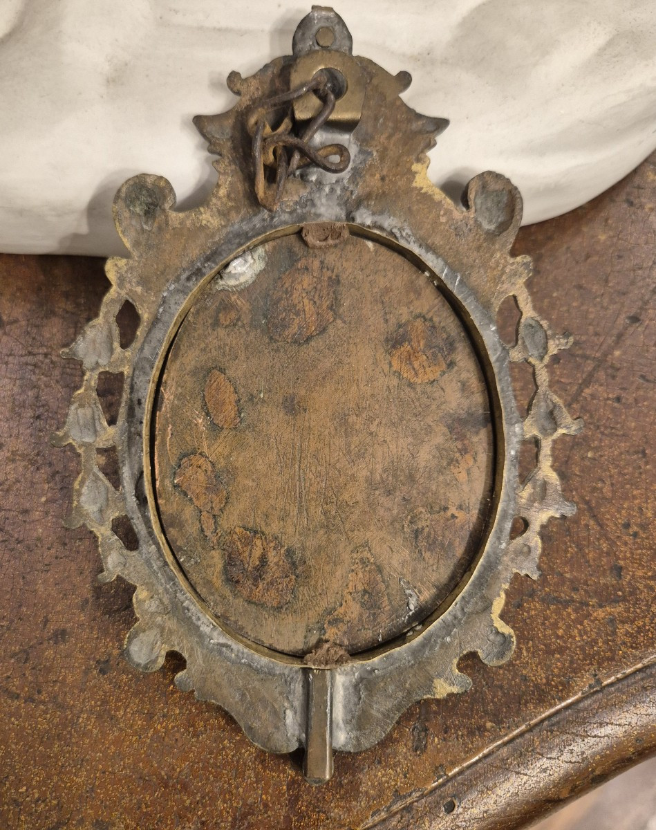 portrait d'un homme avec une lettre ou une partition, Miniature , Italie XVIIIème Siècle -photo-1