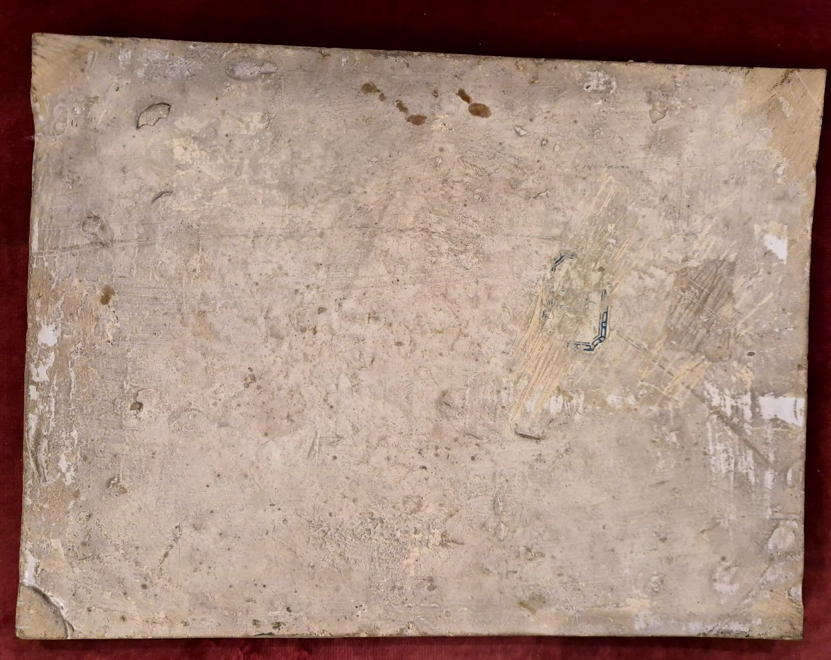 Majolica plaque Sainte Famille et John Enfant Carmine Gentili Castelli Italie XVIIIéme siécle -photo-2