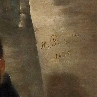 Portrait Of Gentleman In A Park, Painting Italy Or France XIXth Century-photo-4