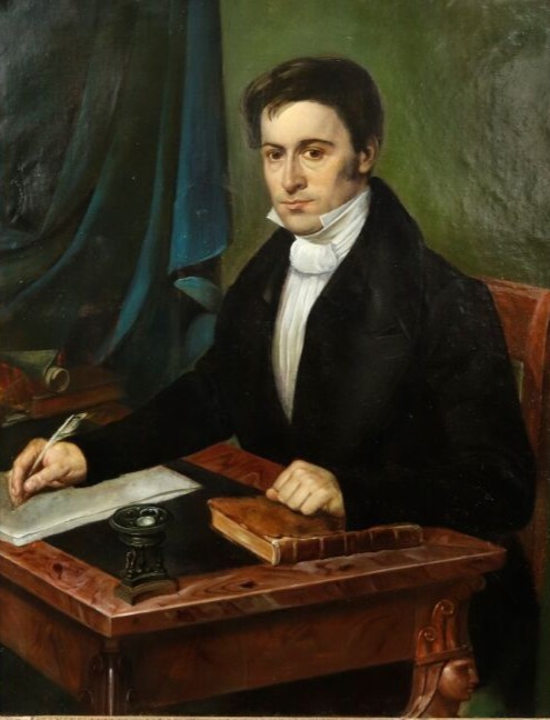  Portrait Of A Man At A Desk, Painting By J. Bronzet, France XIXth Century -photo-2