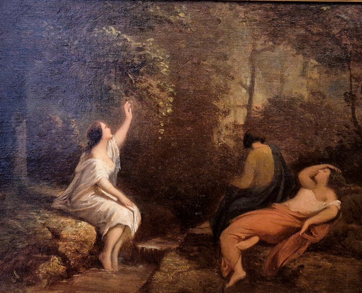 Nymphes Dans Les Bois, Tableau, Italie XIXème Siècle , Grand tour -photo-2
