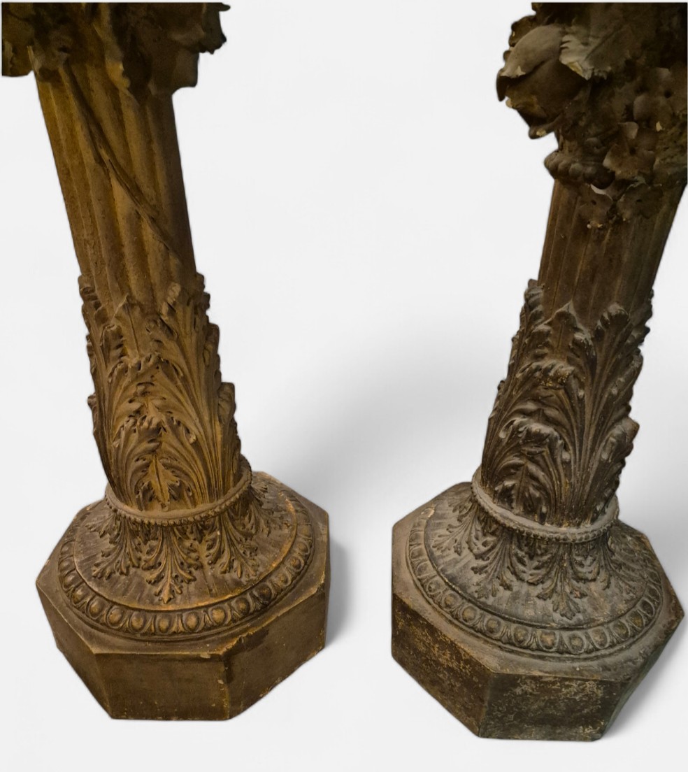 Paire de Sellettes , Terre cuite, Italie fin XIXème Siècle Art Nouveau-photo-2