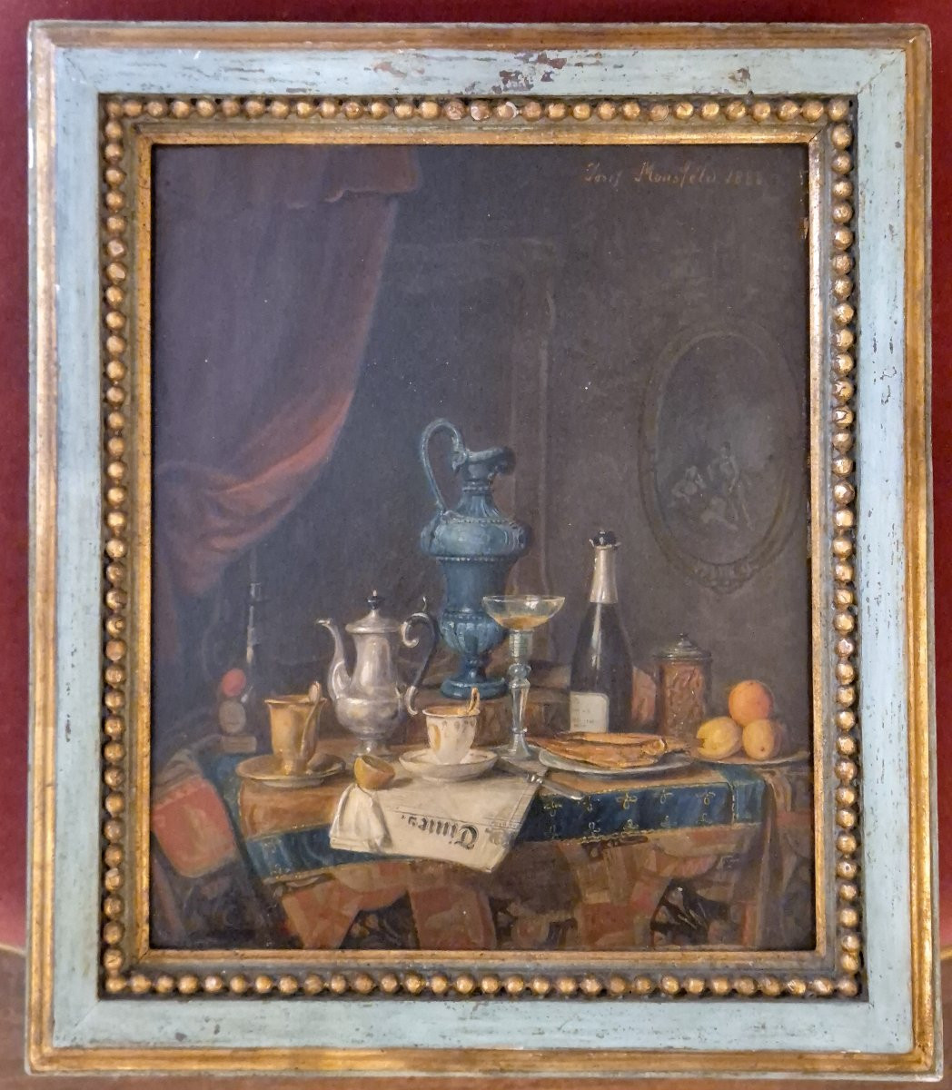 Paire des huiles sur panneau Joseph Mansfeld 1888 Vienne  XIXéme siécle-photo-2