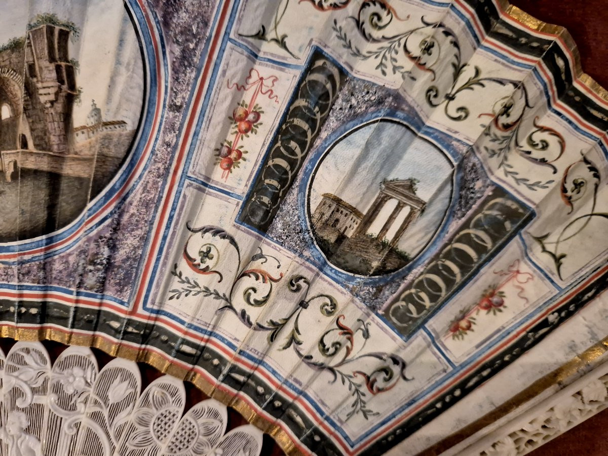 Grand Tour Fan Rome Basilica Of Maxentius XVIII Century-photo-3