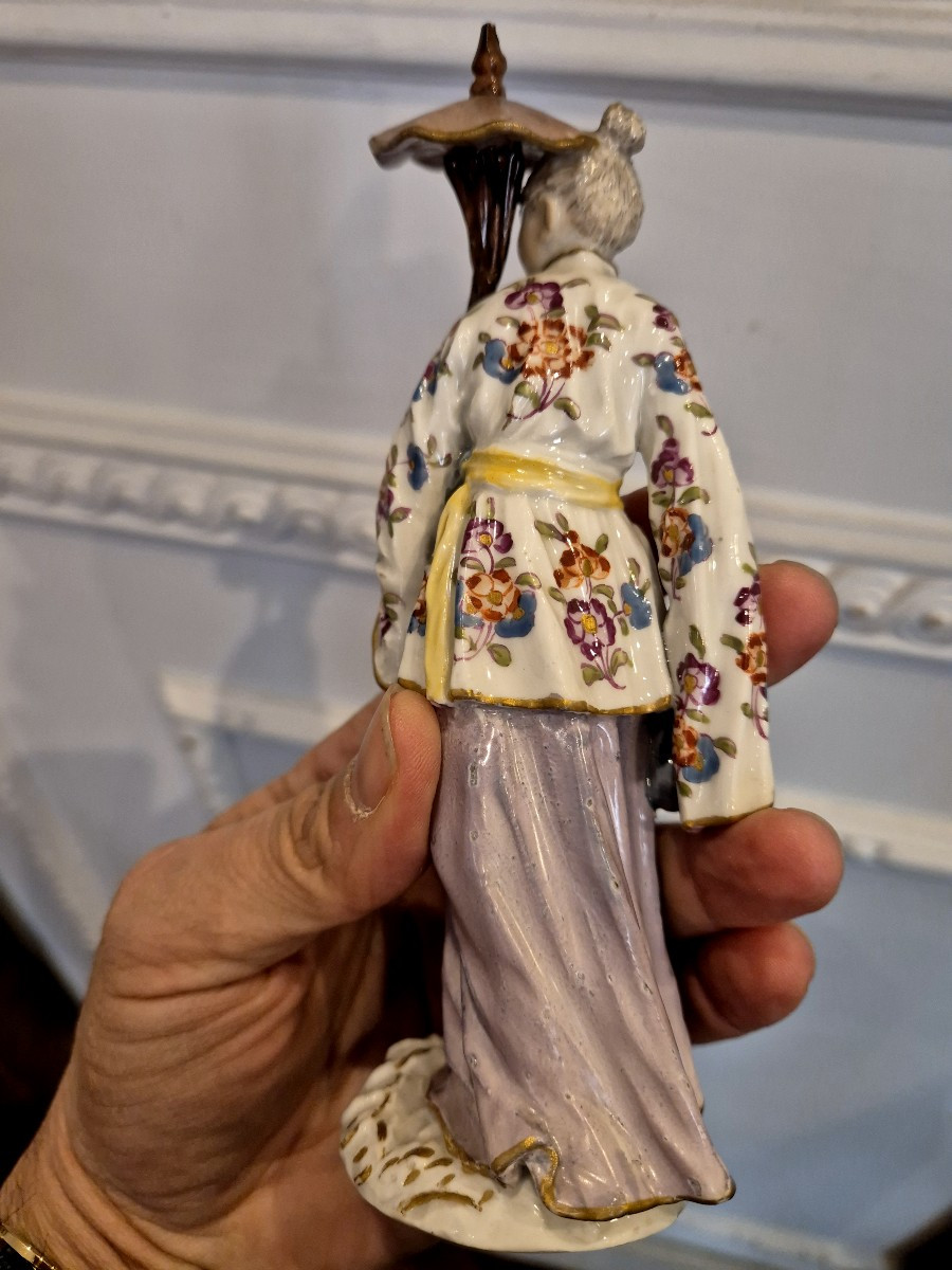 Pair Of Meissen Porcelain Figurines Chinese Couple XVIII Century-photo-2