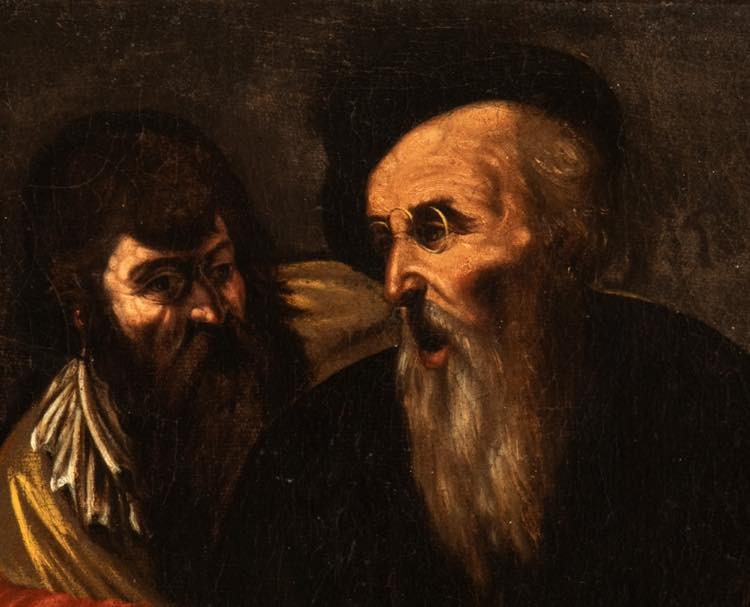 Le Christ parmi les docteurs, tableau , Ecole caravagesque , Naples XVIIème Siècle -photo-3