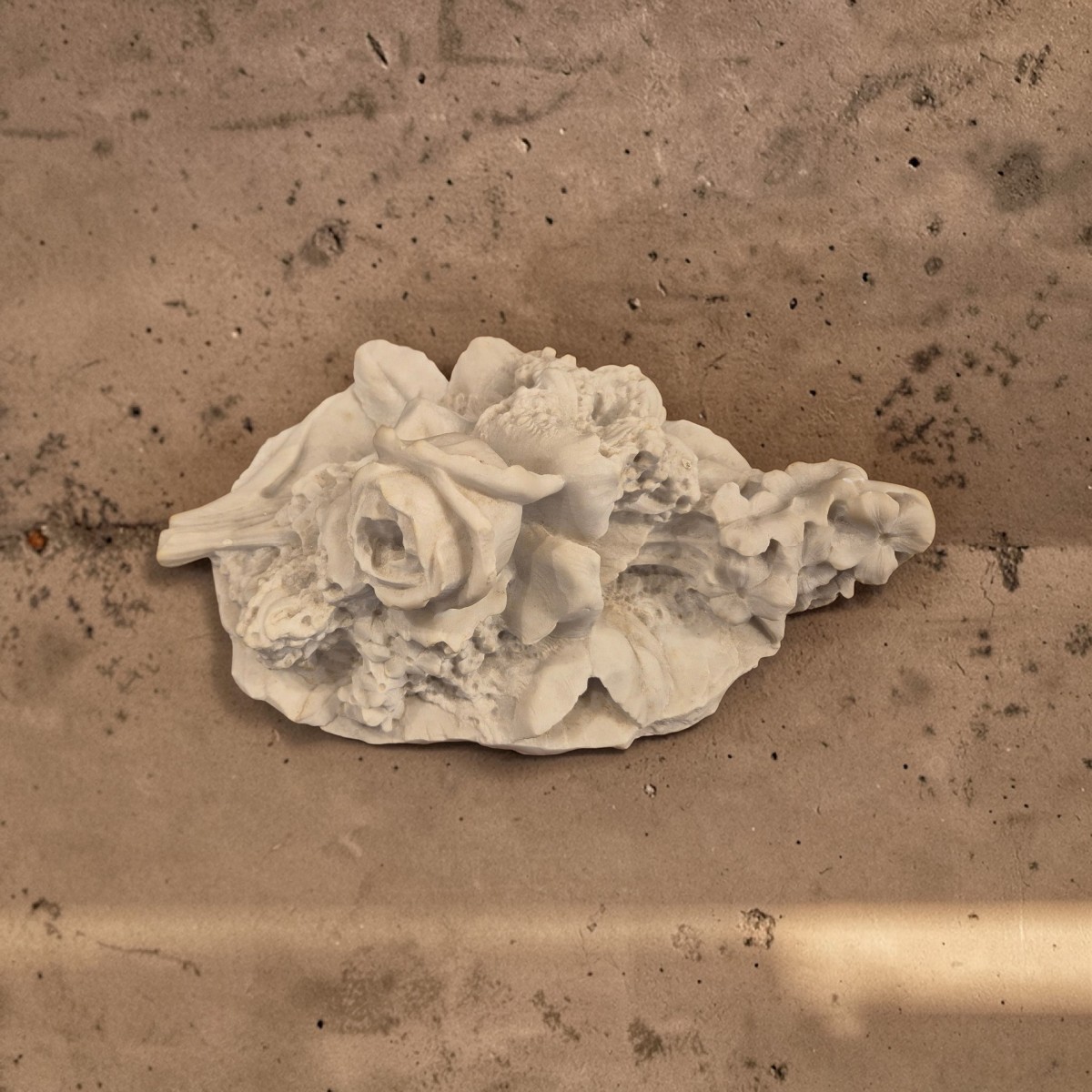 bouquet de roses, Sculpture , marbre Italie XIXème Siècle -photo-2