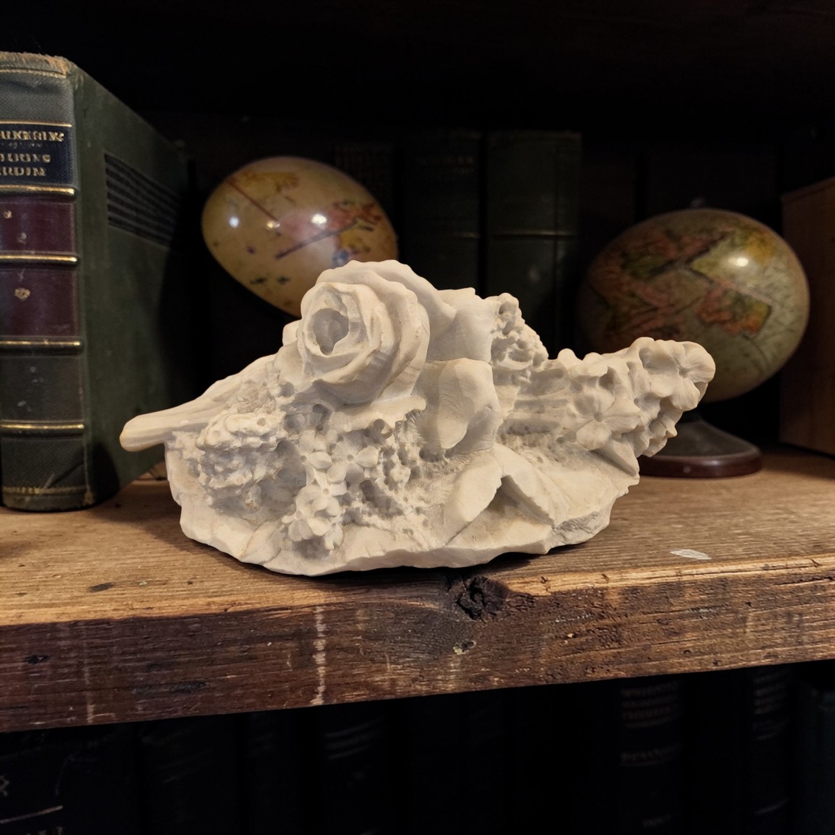 bouquet de roses, Sculpture , marbre Italie XIXème Siècle 