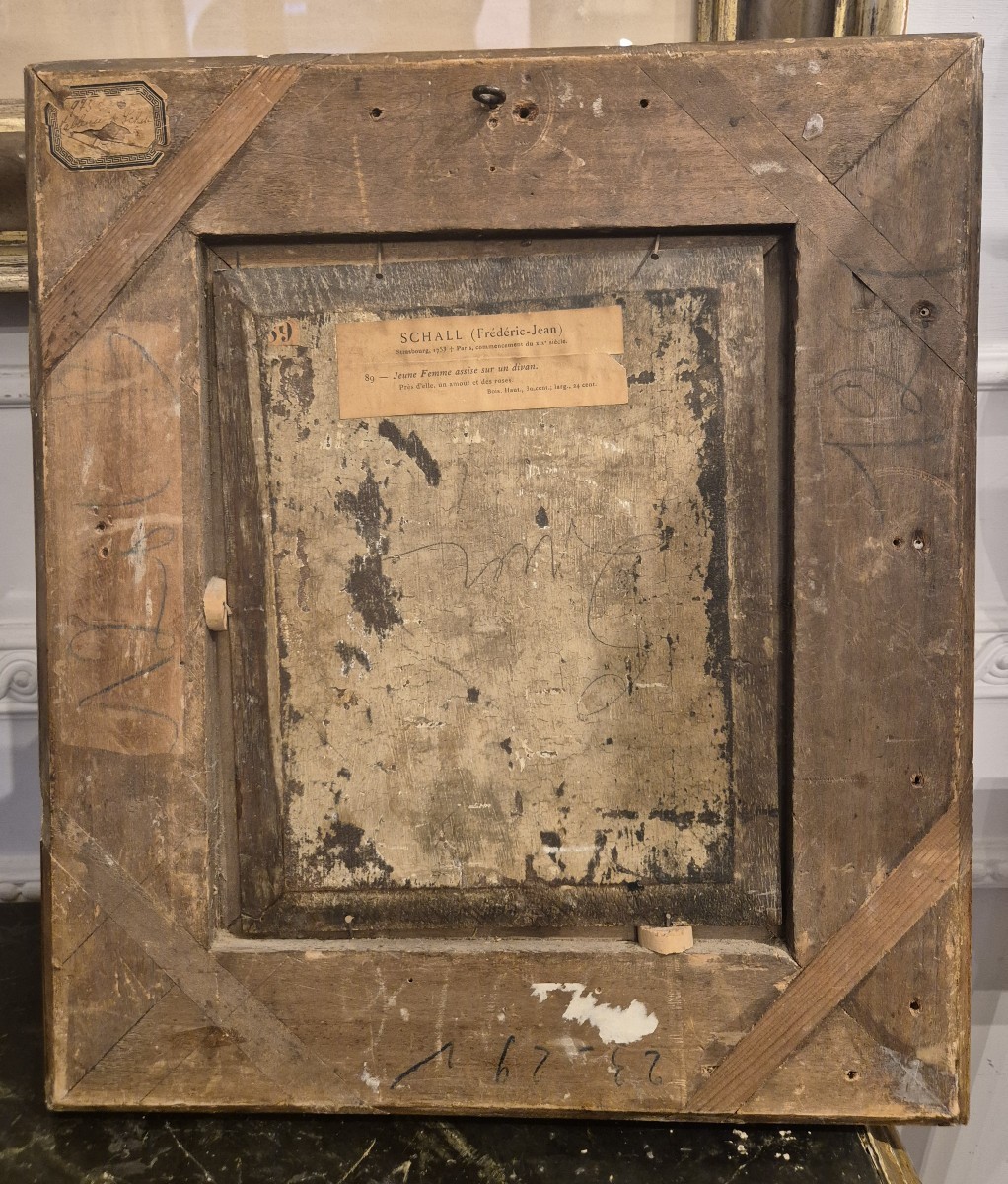 Vénus Et Cupidon, Tableau, entourage J.F. Schall France XVIIIéme Siécle -photo-3