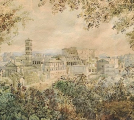 View Of The Colosseum From The Palatine Hill, Painting, 19th Century, Grand Tour-photo-2