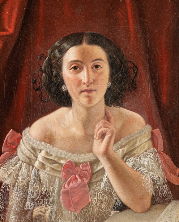 portrait d'une chanteuse, tableau , Italie debut XIXe Siècle -photo-2
