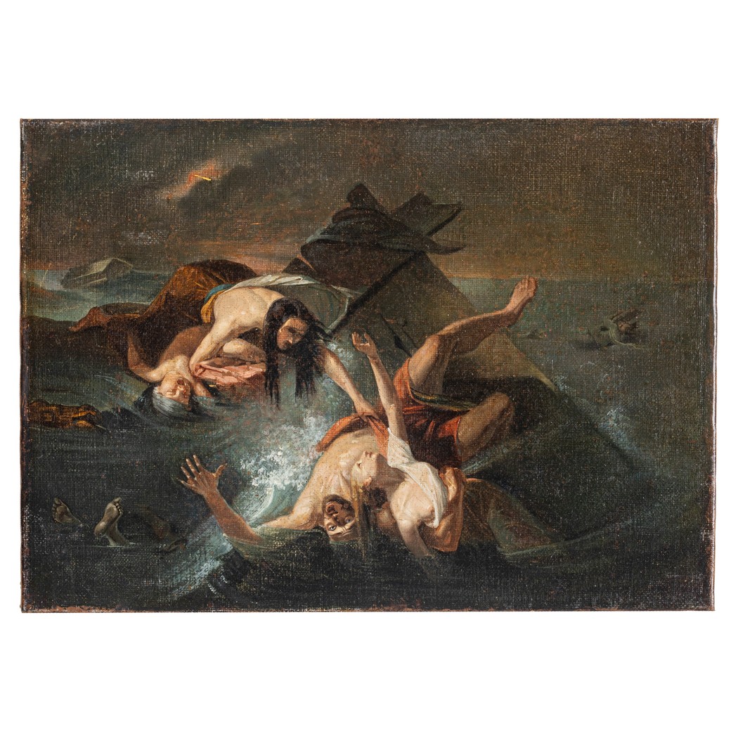 scène de naufrage, Tableau XIXe Siècle 