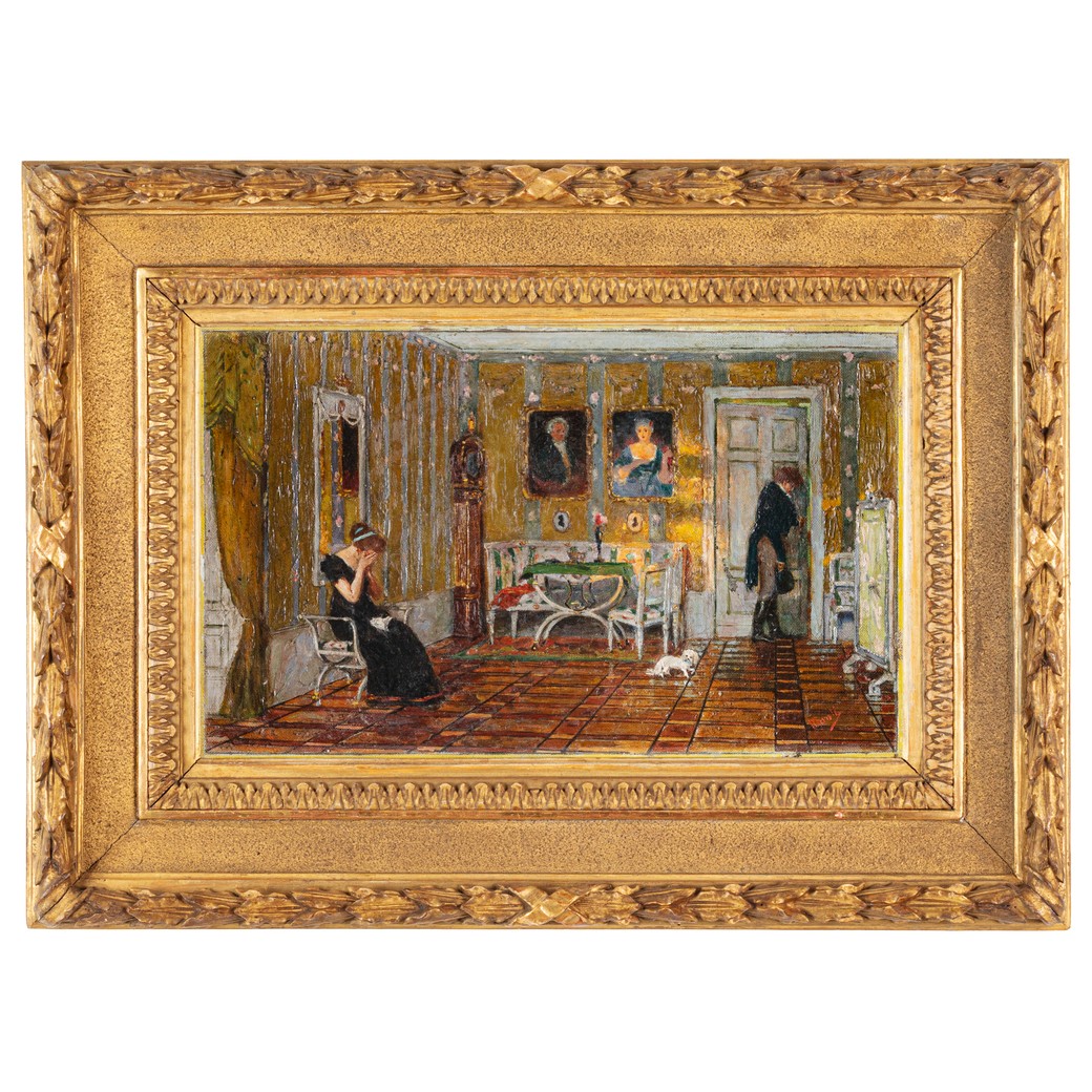 Farewell Scene, Painting. 19th Century 